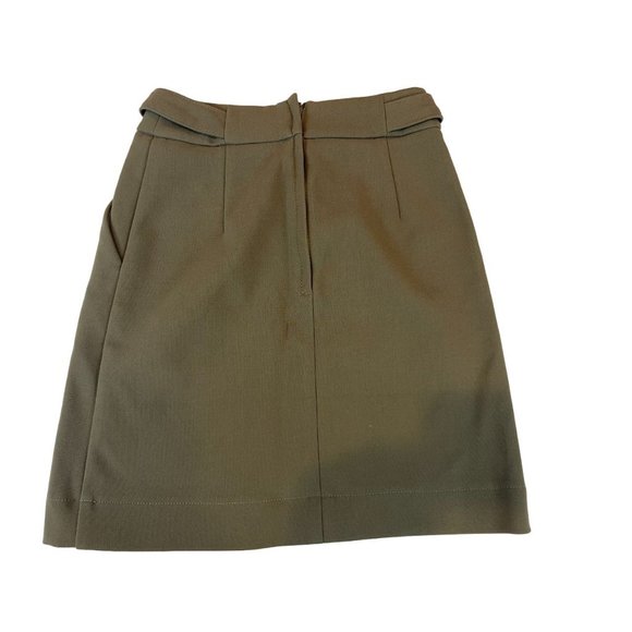 H&M Womens Skirt Straight & Pencil Mini Back Zip Slash Pockets Brown Size 2 - Picture 2 of 7